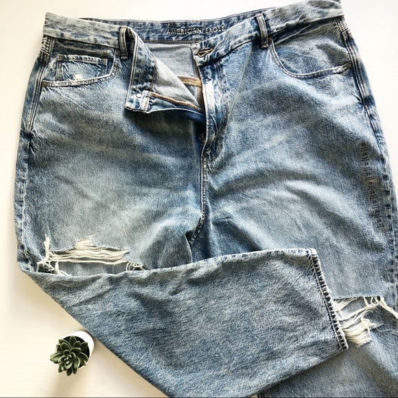 NWOT AMERICAN EAGLE OUTFITTER AE Curvy Mottled Mom Jeans Size 24 - Picture 15 of 15